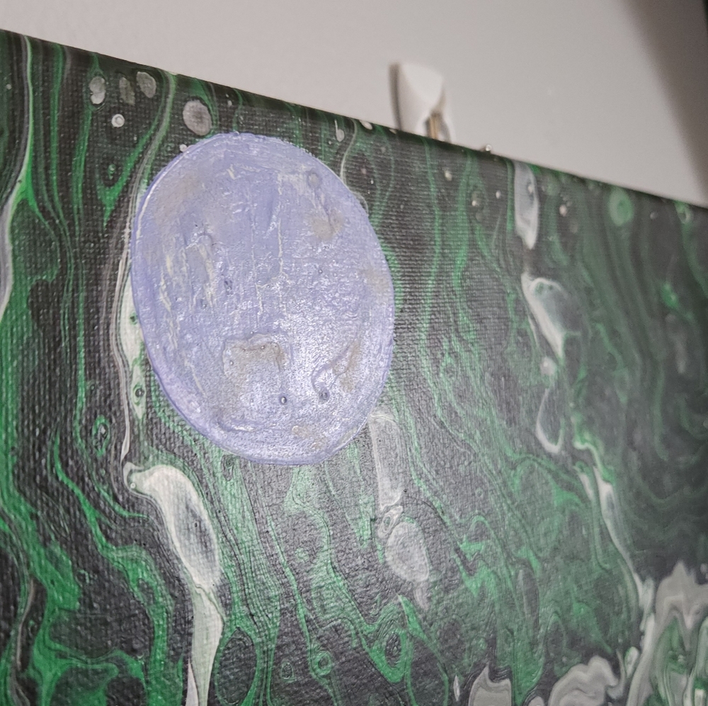 'After Hours' Handcrafted Embellished Paint Pour - Picture 8 of 11